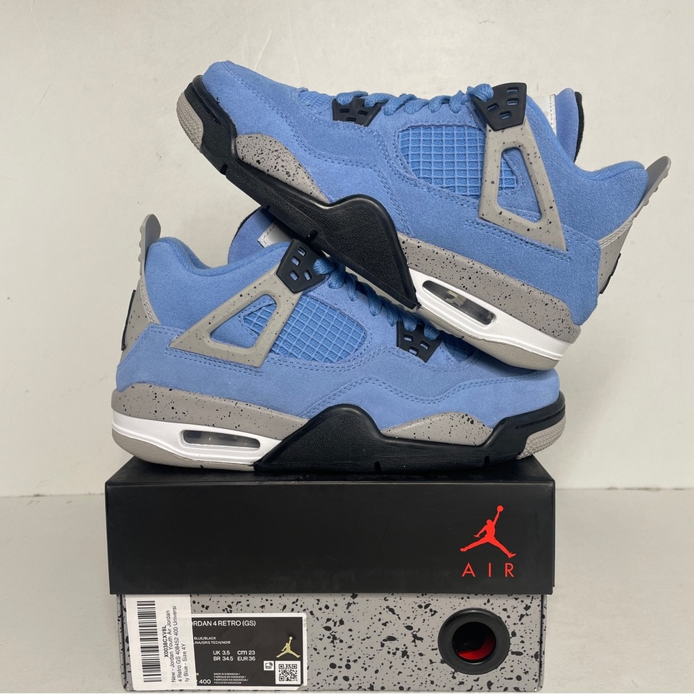 Nike Air Jordan 4 Retro GS “UNC/University Blue” 2022 - Picture 1 of 4